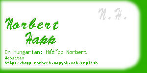 norbert happ business card